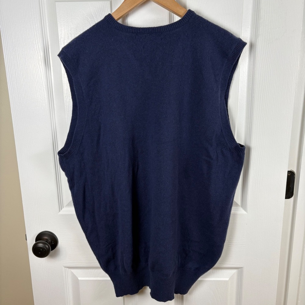 Polo Ralph Lauren Sweater Vest XXL Blue 100% Wool Preppy Academia Grandpa Luxury - Picture 6 of 6